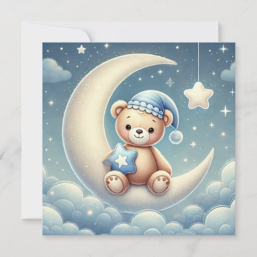 ようこそ男の赤ちゃんのお知らせ 招待状 (正面)