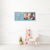 ようこそ男の赤ちゃん水玉模様 横断幕 (インサイチュ)