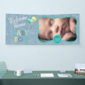 ようこそ男の赤ちゃん水玉模様 横断幕 (トレードショー)