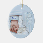 ようこそ男の赤ちゃん(カスタマイズ可能) セラミックオーナメント (右)