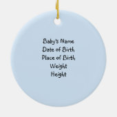 ようこそ男の赤ちゃん(カスタマイズ可能) セラミックオーナメント (裏面)
