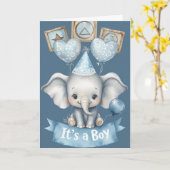 ようこそ男の赤ちゃん カード (黄色い花)