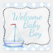 ようこそ男の赤ちゃん スクエアシール (正面)