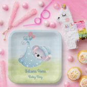 ようこそ男の赤ちゃん ペーパープレート (パーティー)