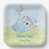 ようこそ男の赤ちゃん ペーパープレート (正面)