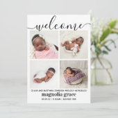 ようこそ男女兼用フォト統計誕生 案内状 (スタンド正面)