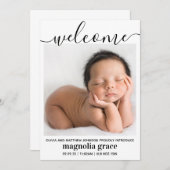 ようこそ男女兼用フォト統計誕生 案内状 (正面/裏面)