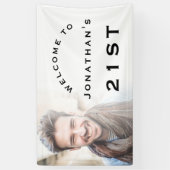 ようこそ男性21歳の誕生日パーティーフォトオーバーレイBan 横断幕 (縦)