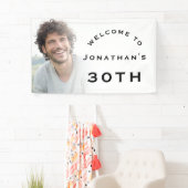 ようこそ男性30th誕生日パーティーフォトオーバーレイ 横断幕 (インサイチュ)