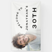 ようこそ男性30th誕生日パーティーフォトオーバーレイ 横断幕 (縦)