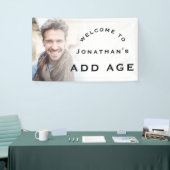 ようこそ男性Any Age Birthday Partyフォトオーバーレイ 横断幕 (トレードショー)