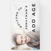 ようこそ男性Any Age Birthday Partyフォトオーバーレイ 横断幕 (縦)