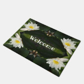 ようこそ白い蓮の花ドアマット ドアマット (アングル)