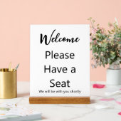 ようこそ白と一緒に座って下さい アクリルサイン (ウェディング)