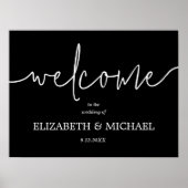 ようこそ白黒の書道結婚の ポスター (正面)