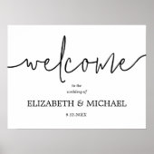 ようこそ白黒の書道結婚の ポスター (正面)