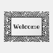 ようこそ白黒パーソナライズされた ドアマット (正面)