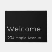 ようこそ白黒通りアドレステンプレート ドアマット (正面)