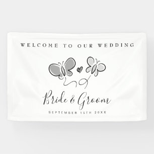 ようこそ私たちのおもしろいお洒落結婚披露宴 横断幕