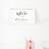 ようこそ私たちのおもしろいお洒落結婚披露宴 横断幕 (インサイチュ)