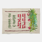 ようこそ私たちのスクカブルチムハバアイムスクコットデコール キッチンタオル (横)