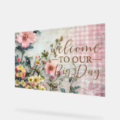 ようこそ私たちのビッグデイ引用文アクリルの看板 アクリルサイン (傾斜)