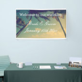ようこそ私たちのビーチの目的地のウェディングカスタム 横断幕 (トレードショー)