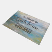 ようこそ私たちのビーチハウスカスタマイズ可能なドアマット ドアマット (アングル)