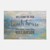 ようこそ私たちのビーチハウスカスタマイズ可能なドアマット ドアマット (正面)