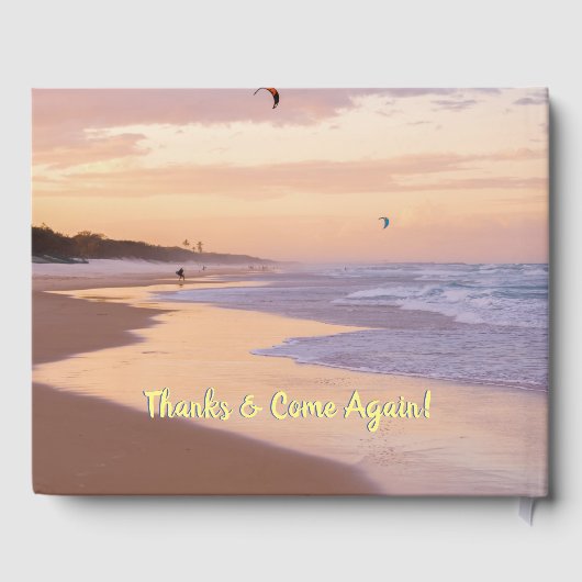 ようこそ私たちのビーチハウスサンセットビーチシーン ゲストブック (裏面)