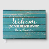 ようこそ私たちのビーチレイクハウスウ素朴ッド ゲストブック (正面)