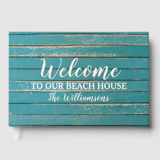 ようこそ私たちのビーチレイクハウスウ素朴ッド ゲストブック (正面)