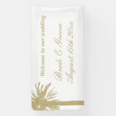 ようこそ私たちのビーチ結婚式エレガント結婚 横断幕 (縦)