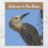 ようこそ私たちのホームサウスウェストレンタルウッドペッカー ワインラベル (シングルラベル)