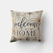 ようこそ私たちのホームヴィンテージフローラ クッション (裏面)