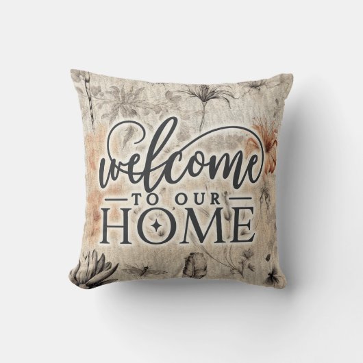 ようこそ私たちのホームヴィンテージフローラ クッション (正面)