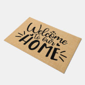 ようこそ私たちのホーム引用文タイポグラフィ ドアマット (アングル)