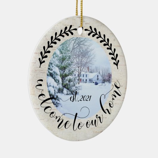 ようこそ私たちのホーム2フォトファームハウススタイルOrna セラミックオーナメント (右)