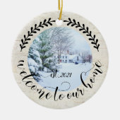 ようこそ私たちのホーム2フォトファームハウススタイルOrna セラミックオーナメント (正面)