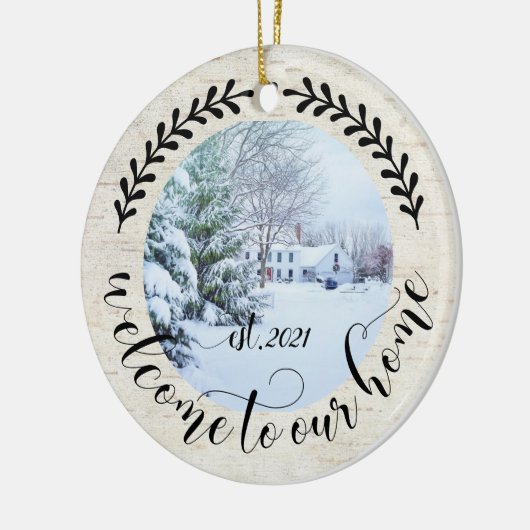 ようこそ私たちのホーム2フォトファームハウススタイルOrna セラミックオーナメント (左)