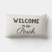 ようこそ私たちのポーチカスタム文字ヴィンテージ素朴 ランバークッション (裏面)
