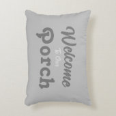 ようこそ私たちのポーチ/いつもの/グレー/ アクセントクッション (正面(垂直))