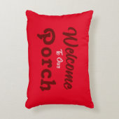 ようこそ私たちのポーチ/いつもの/赤/ アクセントクッション (正面(垂直))