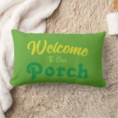 ようこそ私たちのポーチ ランバークッション (ブランケット)