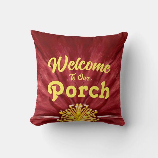 ようこそ私たちのポーチ/ロッキング/オリジナル/ クッション (正面)