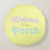 ようこそ私たちのポーチ/常に/イースター/ ラウンドクッション (正面)