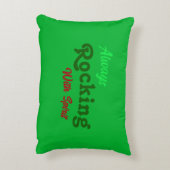 ようこそ私たちのポーチ/常に/クリスマスグリーン/ アクセントクッション (裏面(縦))