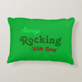 ようこそ私たちのポーチ/常に/クリスマスグリーン/ アクセントクッション (裏面)