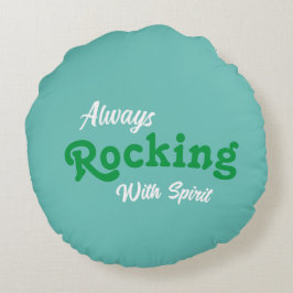 ようこそ私たちのポーチ/常に/ティール（緑がかった色）/ ラウンドクッション