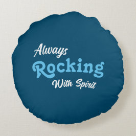 ようこそ私たちのポーチ/常に/海ブルー/ ラウンドクッション